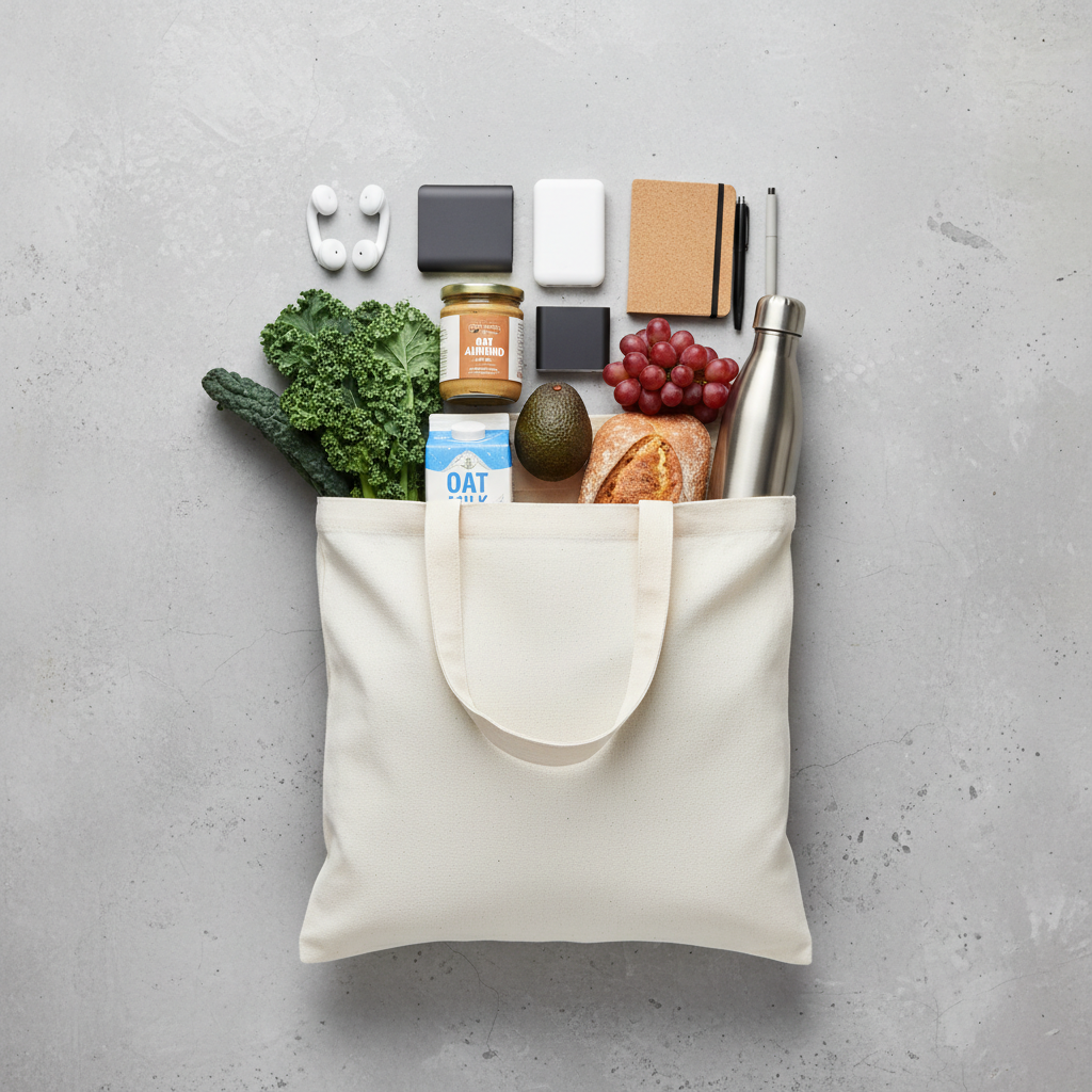 Reusable Shopping Tote - lifestyle with groceries